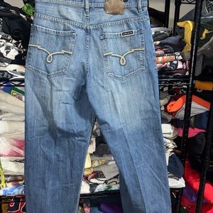 Vintage Y2K Ecko Unltd Baggy Blue Jeans W/ embroidered Pockets Size 34x30